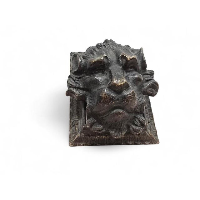 Bronze Lion Head Paperweight, 1890 For Sale - Image 4 of 9