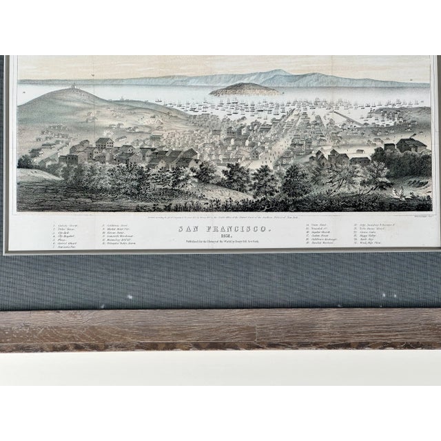 Wood 1851 San Francisco Original Lithograph by T. Sinclair, Framed For Sale - Image 7 of 7