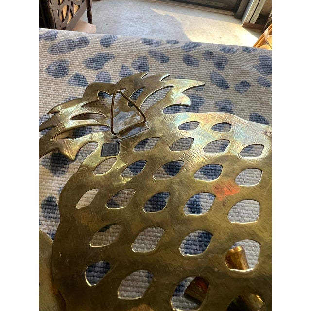 Brass 1970s Pair of Southern Brass Pineapple Candle Sconces For Sale - Image 8 of 10