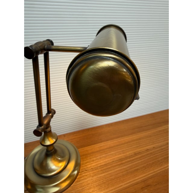 Art Deco Brass Bankers Desk Lamp For Sale - Image 10 of 12