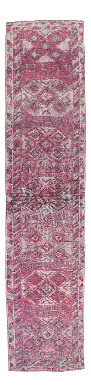 Vintage Turkish Hand-Knotted Runner
