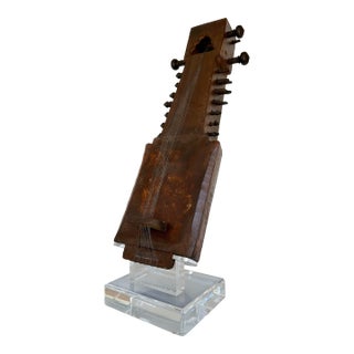Vintage Decorative Sarangi Mounted on Lucite Base For Sale