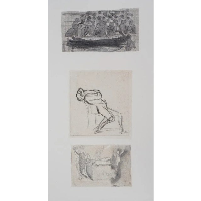 After Auguste Rodin, Three Drawings, 19th Century, Engraving For Sale - Image 7 of 7