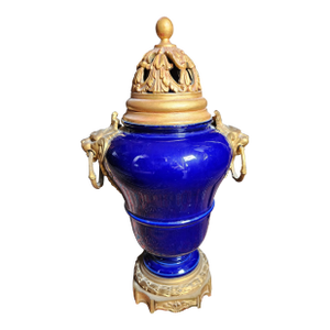 Cobalt Blue Antique Sevres Vase With Gilt Bronze Mount