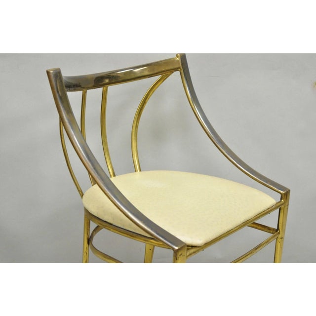 Hollywood Regency Vintage Italian Hollywood Regency Sculptural Brass Chiavari Style Accent Chair For Sale - Image 3 of 17