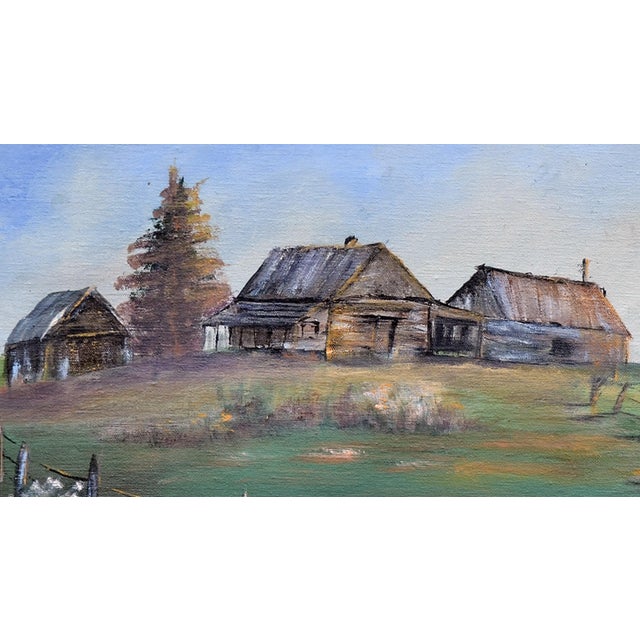 Mid 20th Century Hillside Farmhouse Landscape Oil Painting by Nevada Sperry For Sale In Monterey, CA - Image 6 of 9