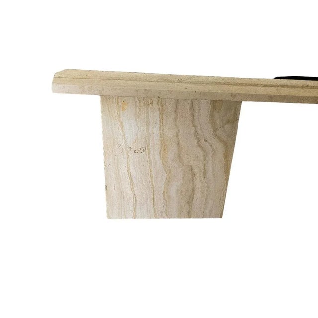 Mid-Century Modern Mid 20th Century Italian Travertine Dining Table and 6 Chairs - Set of 7 For Sale - Image 3 of 11