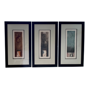 Enrico Embroli, Mixed Media Paintings, Set of 3