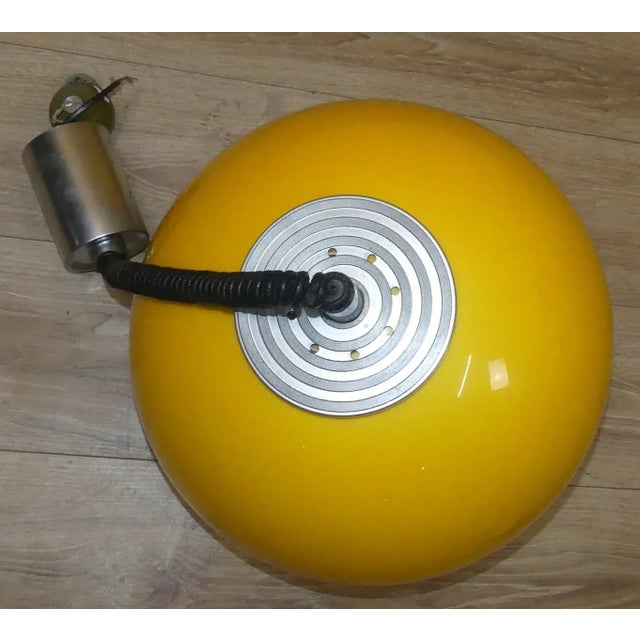Pendulum Pendant Lamp in Yellow Plastic, 1970s For Sale - Image 9 of 13