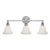 Chapman & Myers for Visual Comfort Signature Boston Functional Triple Light in Polished Nickel with White Glass For Sale