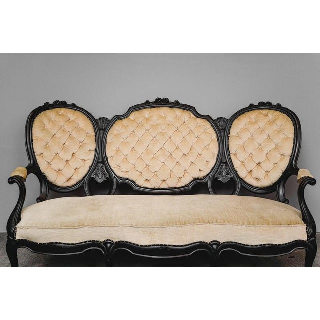 Black Louis Philippe Three-Seater Sofa, 1800s For Sale - Image 8 of 18