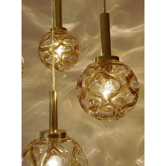 Vintage Glass Pendant Light from Doria Leuchten, 1970s For Sale - Image 10 of 14