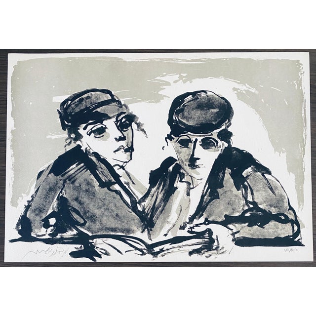 Printmaking Materials Moshe Bernstein, Polish Israeli Artist Expressionist Hand Signed Lithograph For Sale - Image 7 of 7