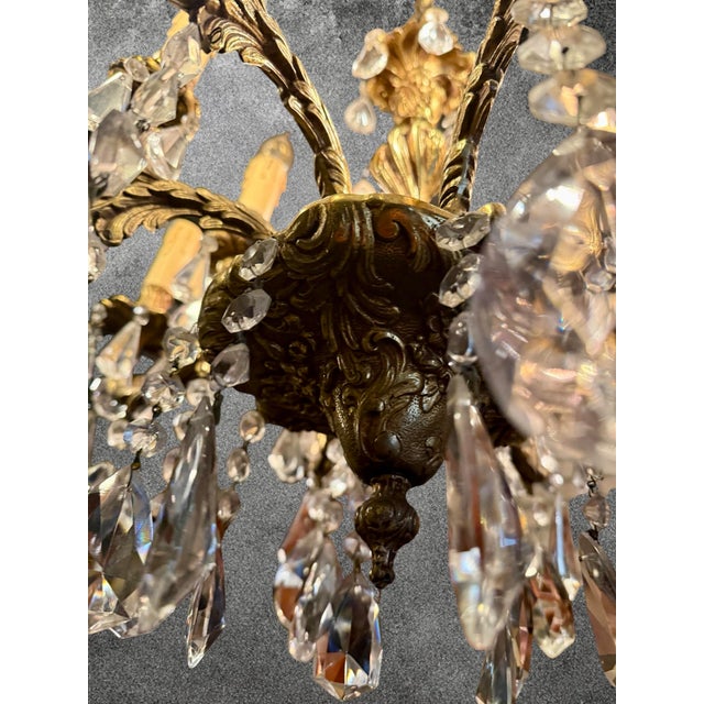 Antique French Louis XV Crystal Chandelier, 1890s For Sale - Image 13 of 16
