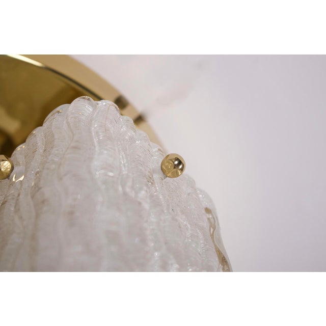 Metal Vintage Ceiling Light in Brass and Murano Glass, 1970s For Sale - Image 7 of 10