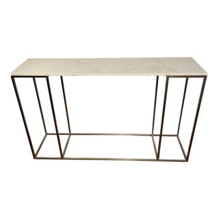 1950s Vintage Steel and Onyx Console Table For Sale