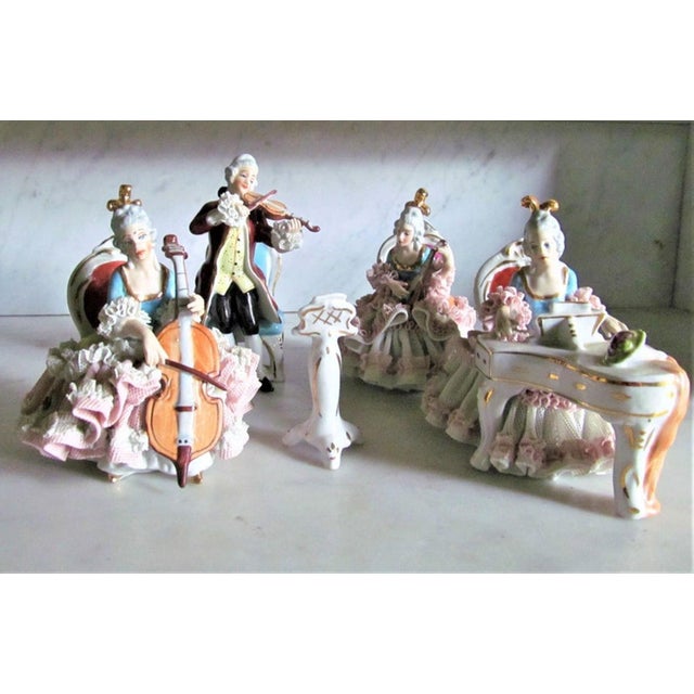 Vintage Dresden Art Lace Figurines, 1960s, Set of 5, in Very Good conditions. Designed 1960 to 1969 This piece is...