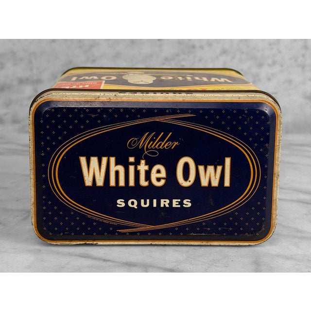 Metal Vintage Traditional Cigar Advertising White Owl Tobacco Tin For Sale - Image 7 of 10