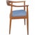 Hans Wegner The Chair, model JH501, with a frame of lacquered mahogany and a seat upholstered in blue fabric. The chair is...