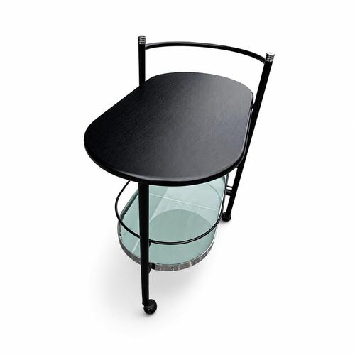 Black Oval Drinks Trolley, 1980s For Sale - Image 3 of 6