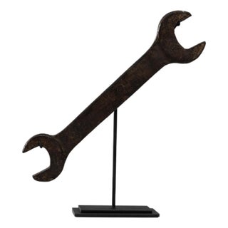 Early 20th Century French Metal Wrench On Stand For Sale