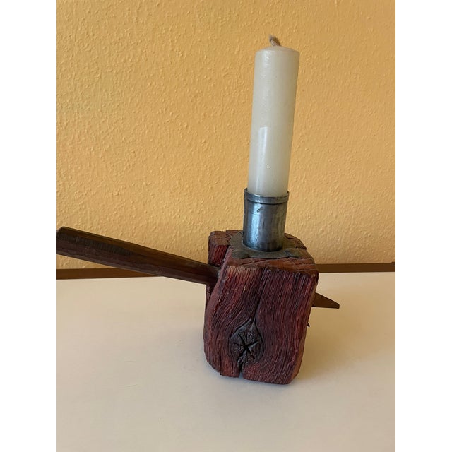 1960s Vintage French Rustic Candlestick, 1960s For Sale - Image 5 of 10