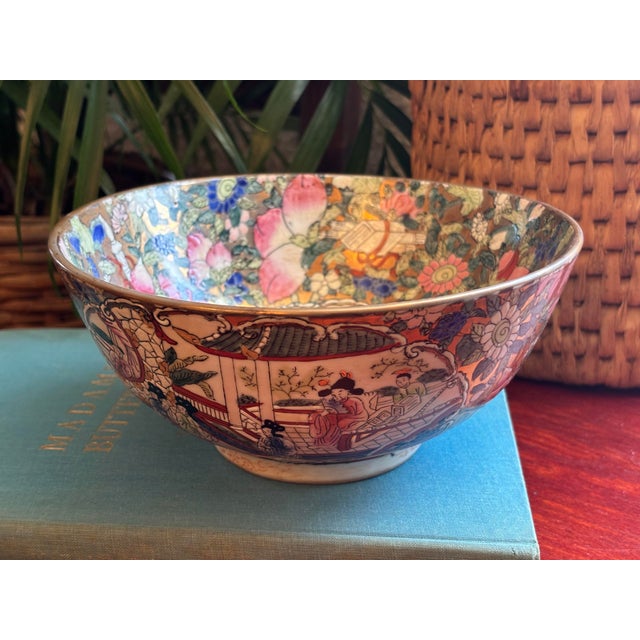 Pink Vintage Chinese Rose Medallion Famille Rose Enameled Porcelain Bowl For Sale - Image 8 of 8