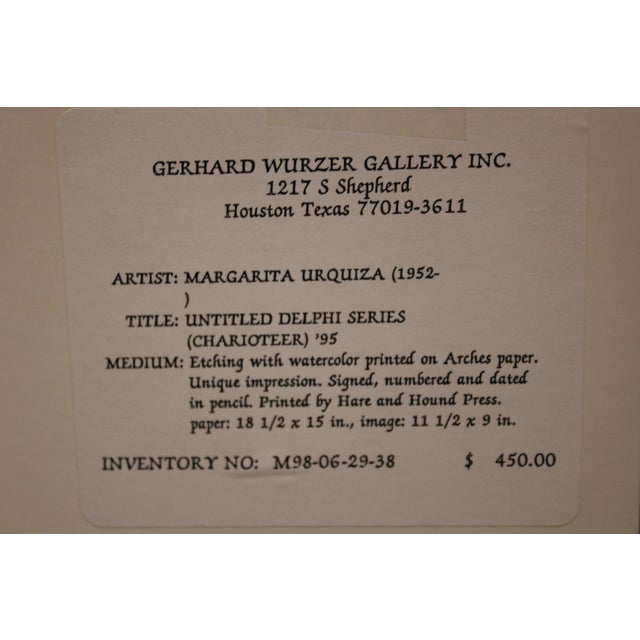 Printmaking Materials Margarita Urquiza"Charioteer and Time" Modern Roman Themed Print from the Delphi Series, 1995 For Sale - Image 7 of 7