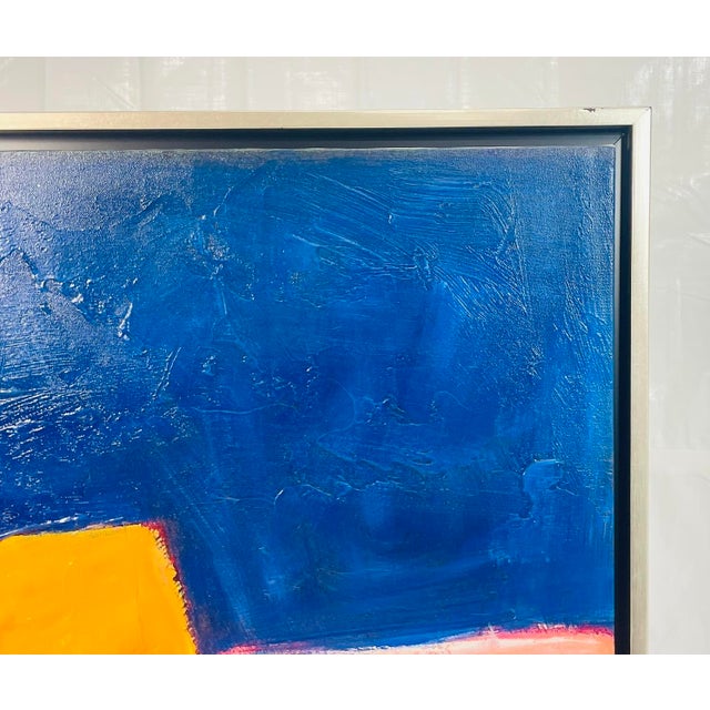 Textile 1990s Large Abstract Color Field Oil Painting by H. Scott, Framed For Sale - Image 7 of 18