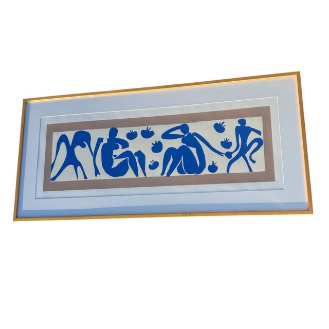 This gorgeous vintage Matisse print has been professionally matted and framed. Measures 59 3/8” wide x 1 1/4” deep x 27...
