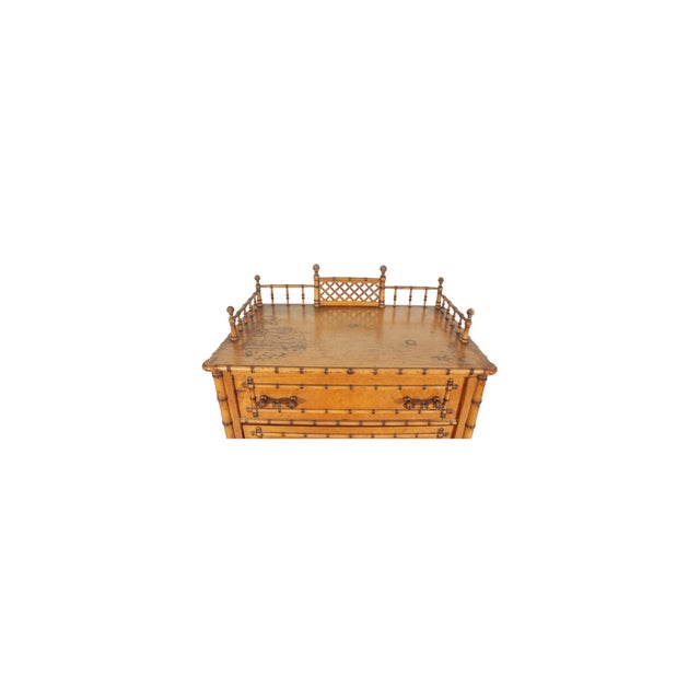 Late 19th Century Late 19th Century Paine Furniture Co. Faux Bamboo Birdseye Maple Wellington Chest For Sale - Image 5 of 16