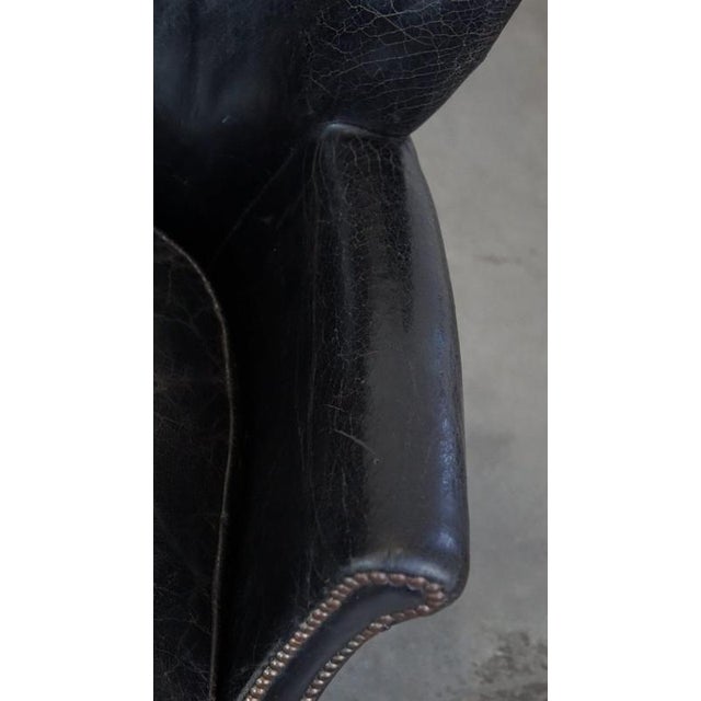 Set of Black Armchairs with Reversible Kilim Seat Cushion For Sale - Image 10 of 18