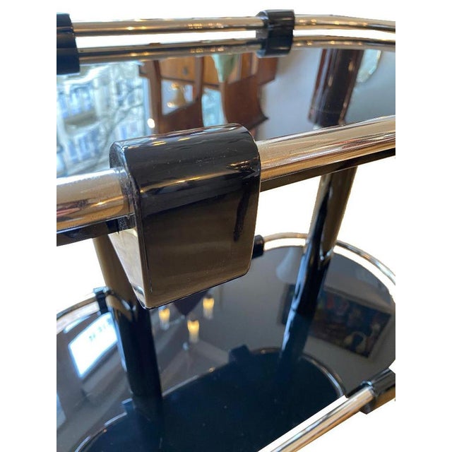 Black Art Deco Bar Cart in Black For Sale - Image 8 of 12