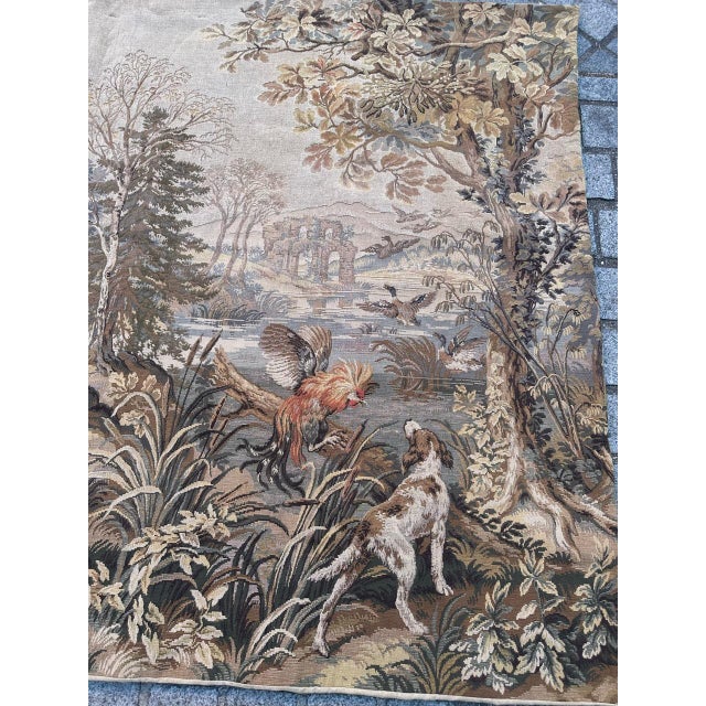 "Exquisite French tapestry from the mid-20th century, featuring a beautiful design titled « Automne-Hiver» ( Autumn-winter...