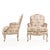 French Pair of French Louis XV Style Painted Bergères, C, 1940 For Sale - Image 3 of 7