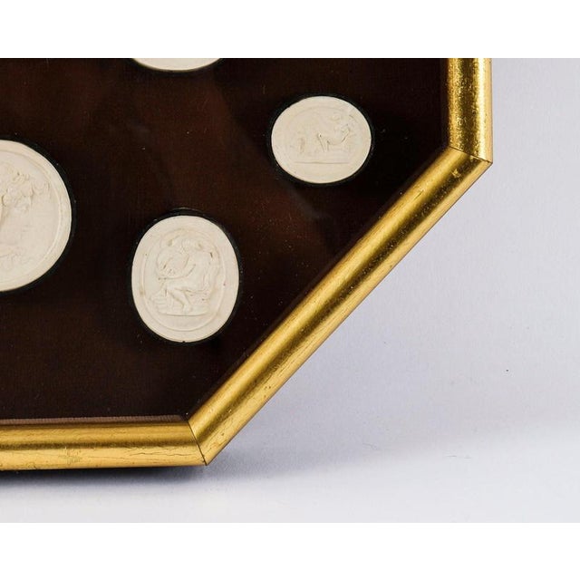 Antique Early 19th Century Grand Tour Italian Octagonal Framed Intaglios, Set of 2 For Sale - Image 10 of 16