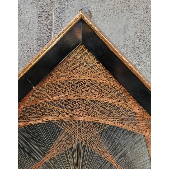 Mid-Century Modern String Art Copper & Brass Wall Art For Sale - Image 3 of 5