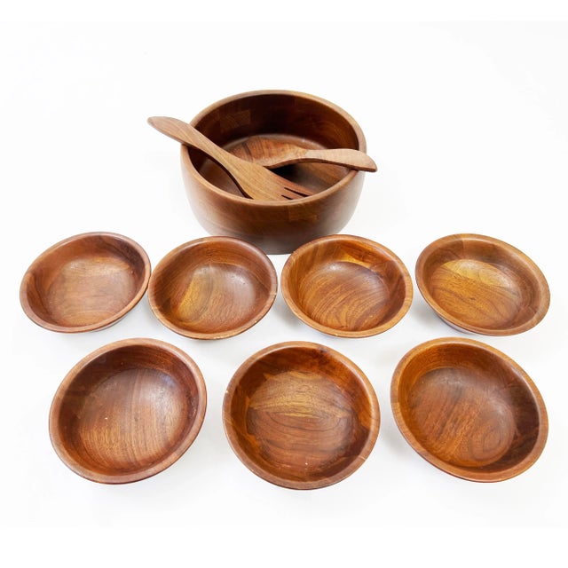 Mid-Century Modern Ozark Walnutware Handturned Walnut Wood Serving Bowl Set - 11 Pieces For Sale - Image 3 of 3