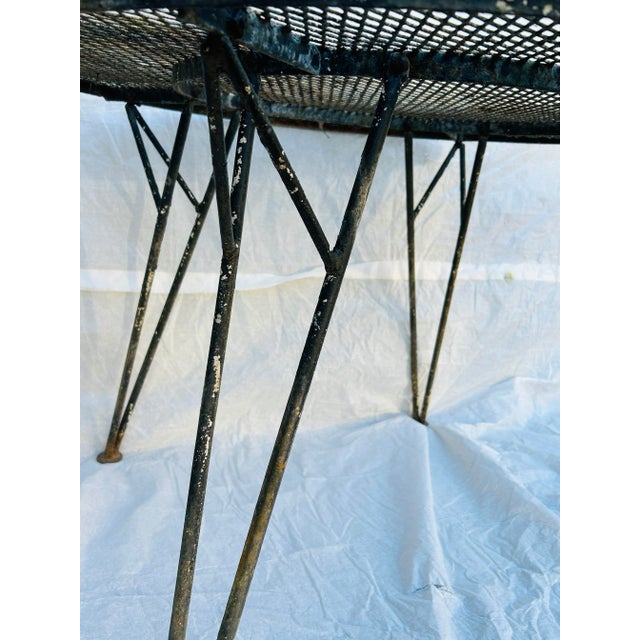 1950's Midcentury Meshed Top Wrought Iron Table For Sale - Image 4 of 7