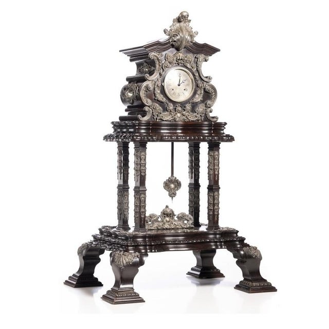 Portuguese, 19th century, in wood and Portuguese silver, with a ‘wild boar II’ hallmark of 833 thousandths, dated...