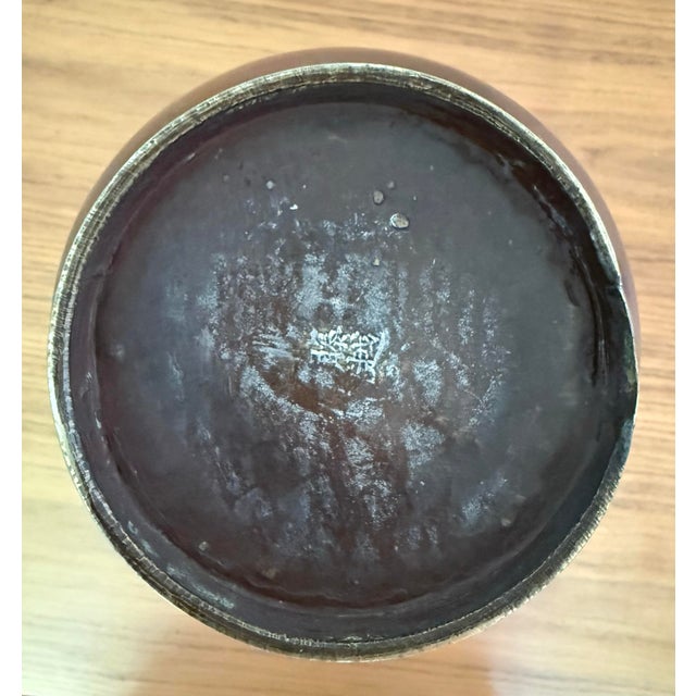 Antique Japanese Meiji Bronze Champlevé Enamel Hu Vase With Ring Handles For Sale In Columbus - Image 6 of 6