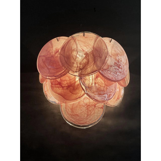 Mid-Century Modern Pair of Sconces - 10 Rose Alabaster Glass - Murano, Vistosi Style For Sale - Image 3 of 5