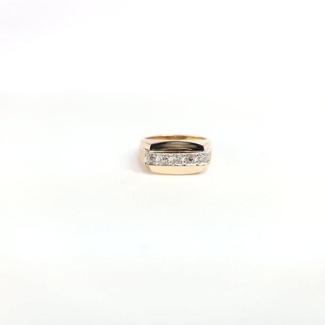 Contemporary Horizontal Diamond Band with Satin Finish, Size 3 For Sale - Image 3 of 5