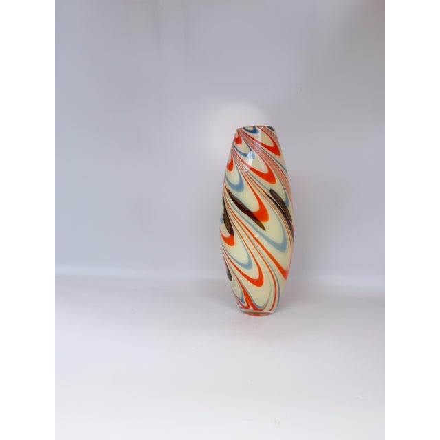 Cream Vintage Encased Art Glass Murano Vase For Sale - Image 8 of 13