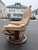 Animal Skin Beige Leather Ekornes Stressless Recliner For Sale - Image 7 of 12