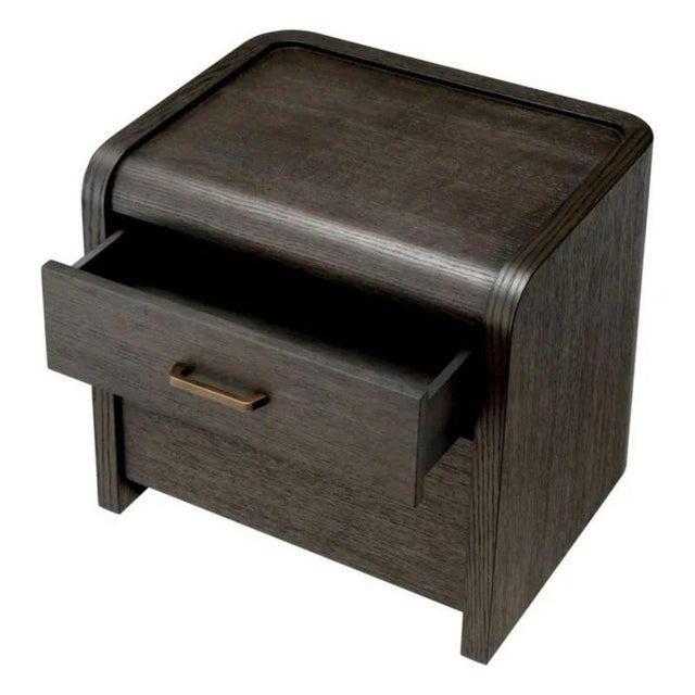 Mocha Oak Veneer Nightstands, Set of 2 For Sale - Image 4 of 9