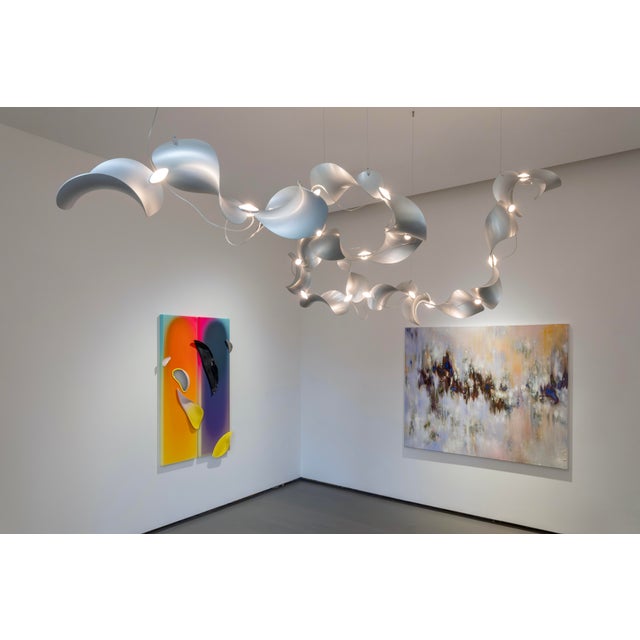 Dune 16 Spiral Chandelier with Silver Anodized Shades by Daniel Becker For Sale - Image 9 of 13