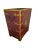 Mid 20th Century Mid 20th Century Vintage Red Floral Wastebasket For Sale - Image 5 of 10