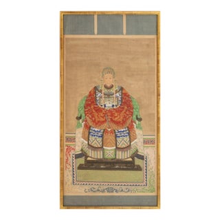 Chinese Ancestral Portrait of Enthroned Noblewoman For Sale