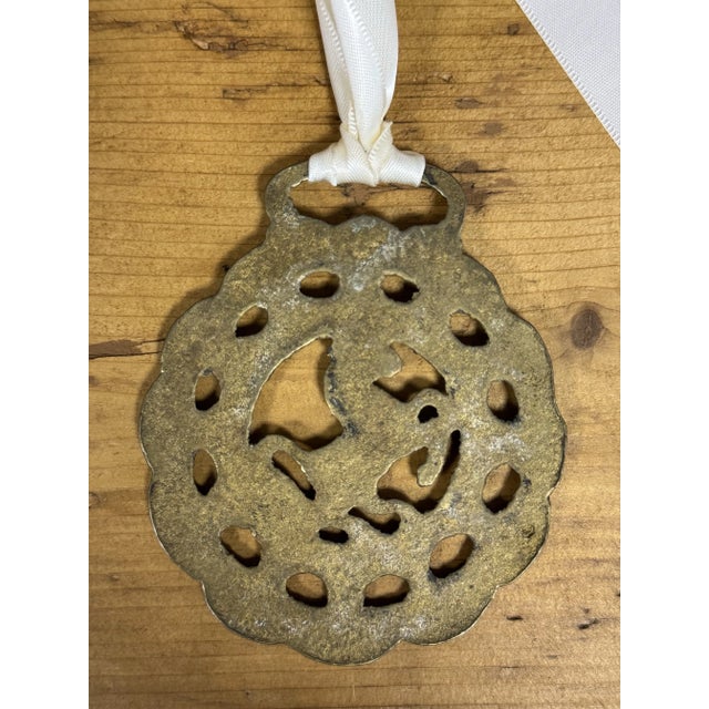 English Vintage English Horse Brass Ornament For Sale - Image 3 of 3